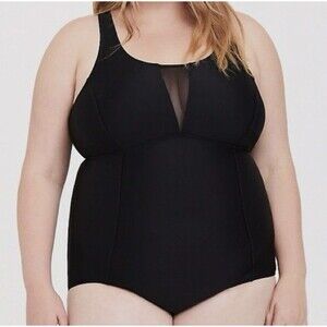 Torrid Black Mesh Keyhole One Piece Size 2  (2X) 12/18
